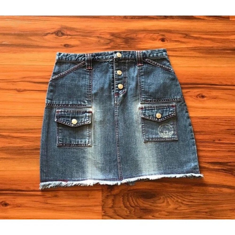 Vintage Y2K 2000s Mary Kate and Ashley denim cargo miniskirt